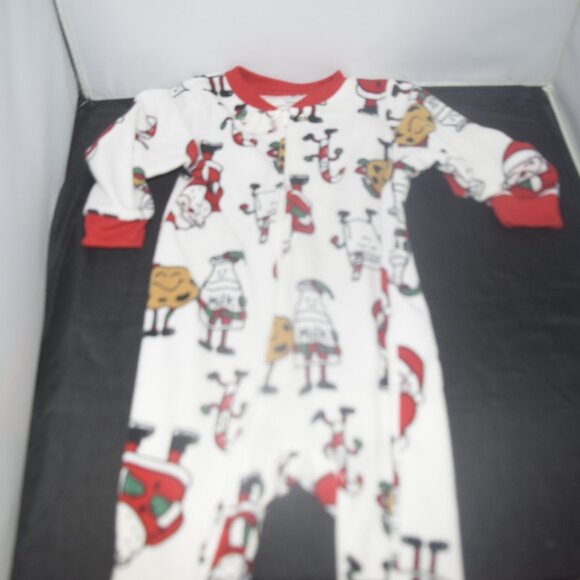 Carter's Santa Milk and cookies footie pajamas 18 months - Picture 2 of 4